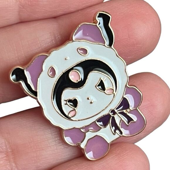 Kawaii Purple Winter Coat Bunny Enamel Pin - Picture 2 of 11